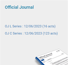 Screenshot showing where the Official Journal can be found